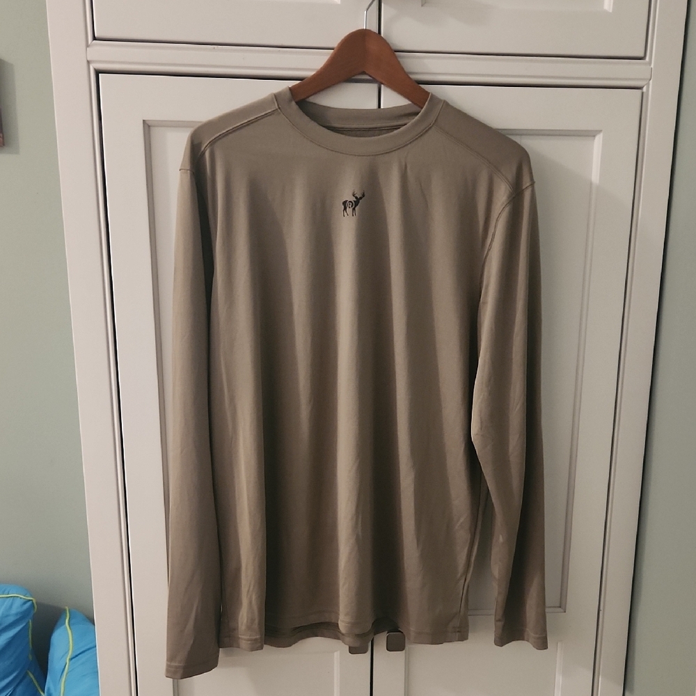 Under Armour Mens Large HuntingTan Long Sleeve Sun Shirt Ranch Deer Camp
